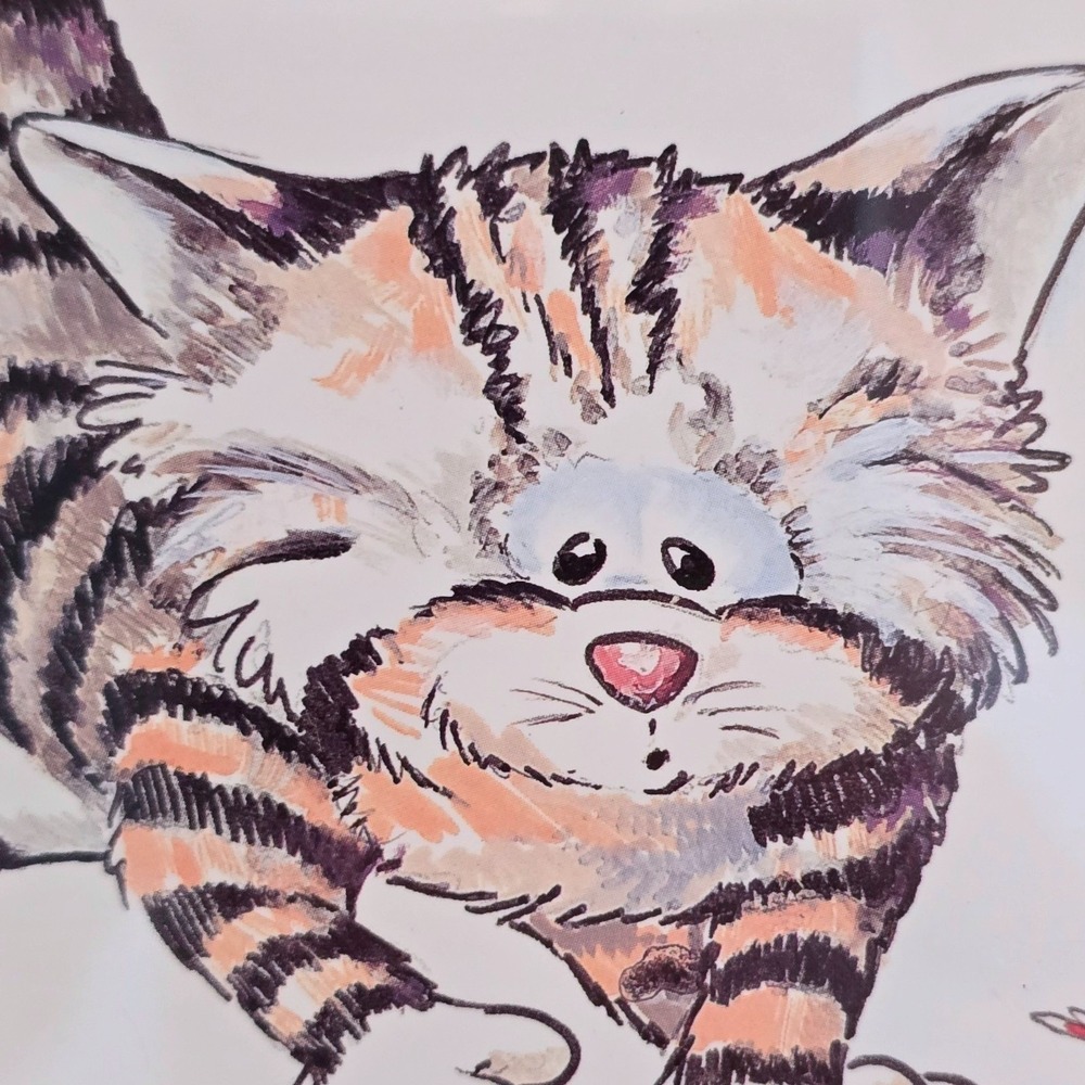 VTG 90s Robert Marble Signed Cat Print Every New Step Is A Great Adventure 10x8" - Picture 6 of 13